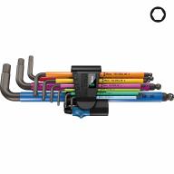 Jeu de 9 clés mâles WERA 6 pans longues avec maintien de vis