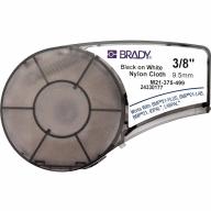 Étiquettes tissu nylon BRADY BMP21/M210/M211 B-499 - 9,53mm x 4,88m Noir sur blanc - Lot de 50