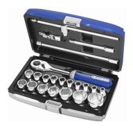 Coffret de clés à cliquet 1/2'' 6 pans 22 pièces