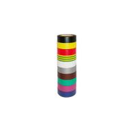 Lot de 10 rouleaux de ruban adhésif électrique PVC 15x10 - Multicolor - Accessoire réseau professionnel