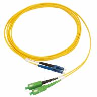 Jarretière optique duplex LC/APC-SC/APC G.657A2 Ø2,0mm Jaune Lg 2,0m