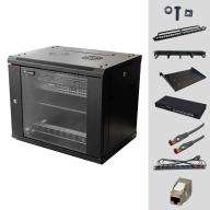 UPTEC - Solution coffret 19" 9U équipé 24P Cat6a full Gigabit