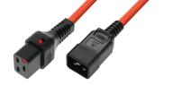 IEC Lock - Rallonge secteur C19/C20 - 1m Orange