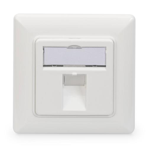Plastron 80x80mm sortie droite 1 - Prise RJ45