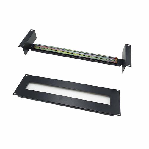 Support 19" rail DIN 3U avec fac - Panneau passe-câble