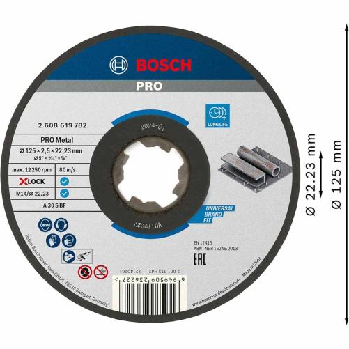 Disque Bosch X‑LOCK 125mm Metal - Accessoires