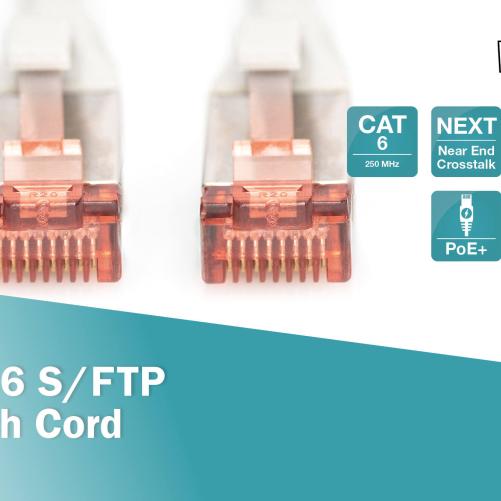 Câble RJ45 CAT6 S/FTP LSZH Gris  - Cordon RJ45 CAT6