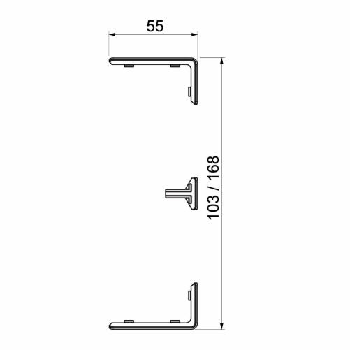Couvre-joint simple 168x55x15 bl - Moulure et goulotte
