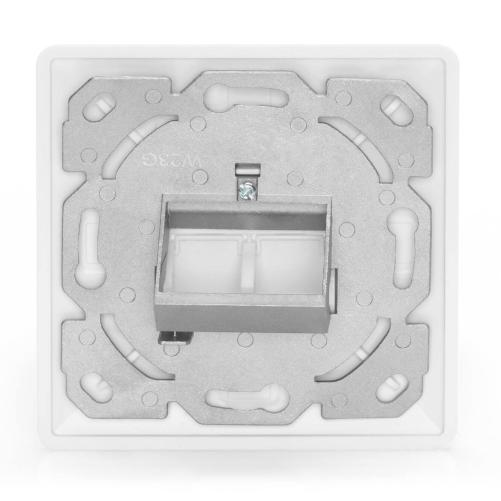 Plastron RJ45 80x80mm sortie 45° - Prise RJ45