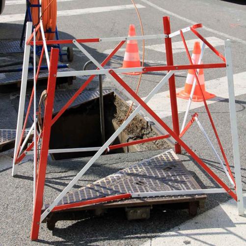 Garde fou chantier 1x1m repliabl - Balisage de chantier