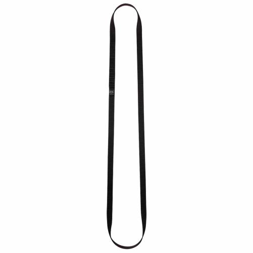 Anneau sangle polyester noir Lg  - Mousqueton et connecteur