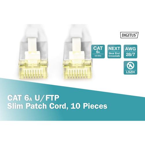 Cordon RJ45 CAT6A U/FTP LSZH gri - Cordon RJ45 CAT6A