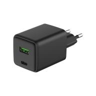 Chargeur secteur USB 3.0 (18W) + TypeC (45W) ou 18+25W simultané-noir
