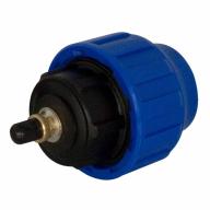 Bouchon d'extrémité à visser Ø40mm avec valve 20 bar bleu